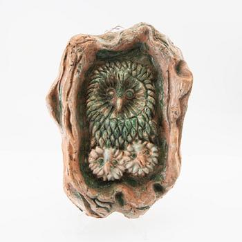 Tommy Assarsson, Wall Plaque Owls in the Moss.