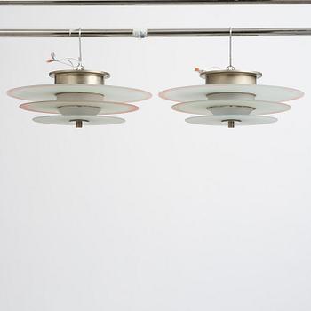 Harald Notini, taklampor, ett par, modell "10401", Arvid Böhlmarks Lampfabrik, Stockholm, 1930-tal.