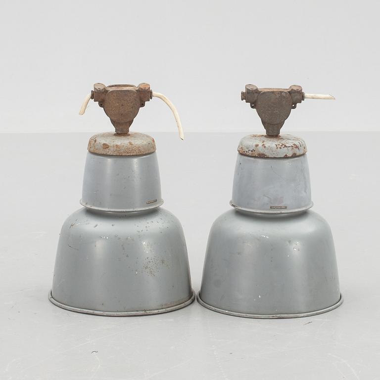INDUSTRILAMPOR, 2 st, 1900-tal.