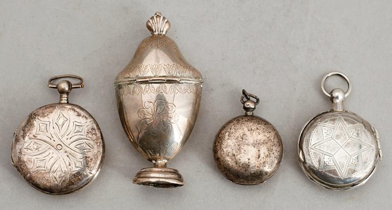 DOSOR, 4 st, silver, 1800-tal. Vikt ca 82 g.