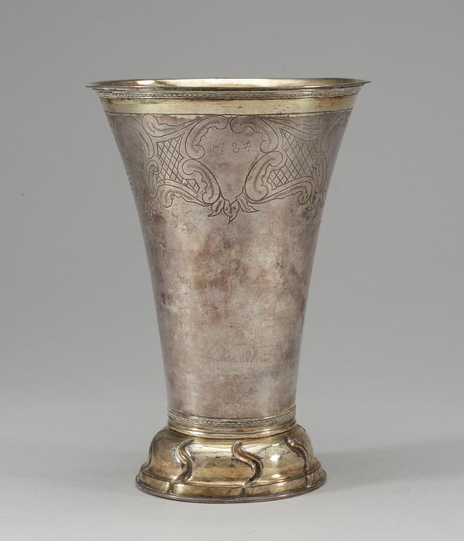 A Swedish silver beaker, makers mark by Jonas Berg, Stockholm 1784.