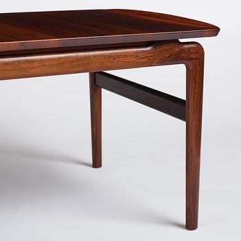 Peter Hvidt & Orla Mølgaard Nielsen, a palisander sofa table, France & Son, Denmark, 1950-60s.