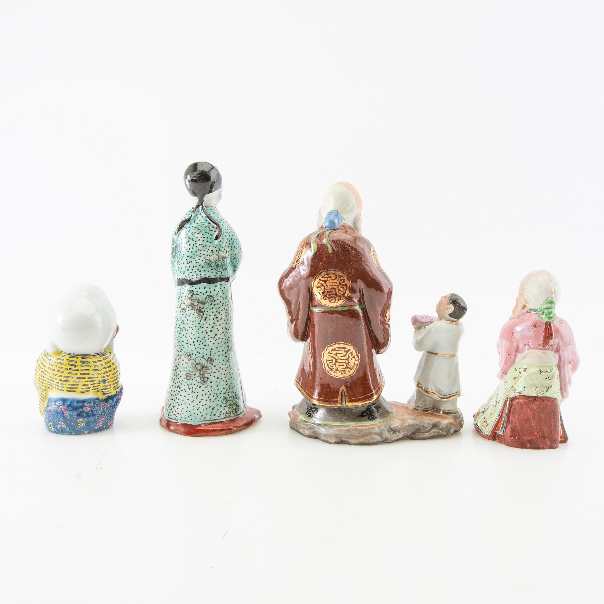 Figuriner 7 st Kina/Europa 1900-tal porslin/keramik.