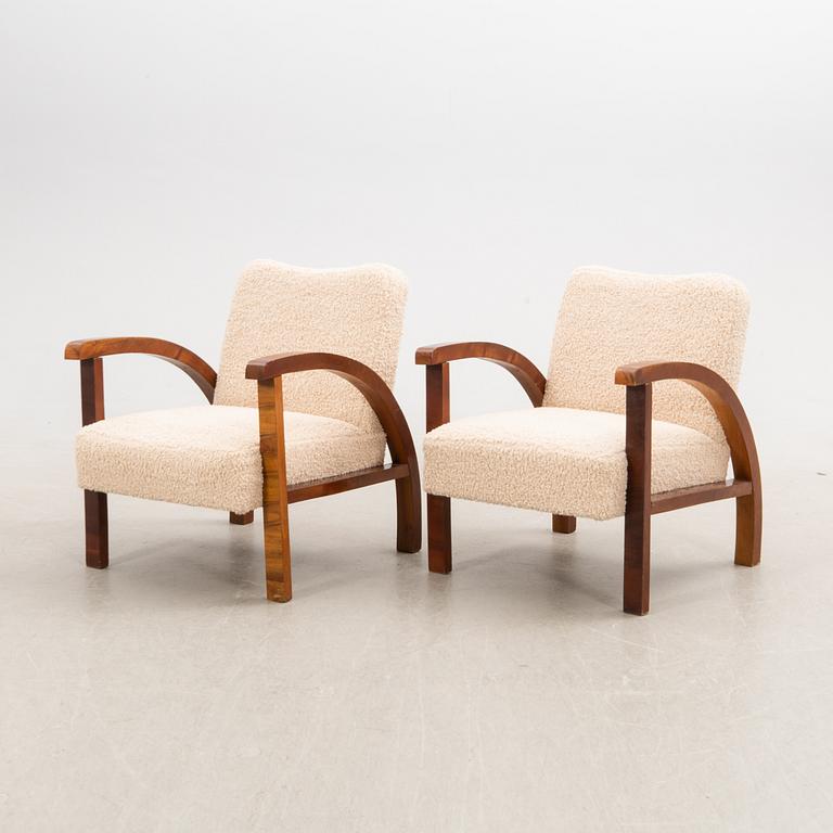 Armchairs, a pair, Art Deco, first half of the 20th century.