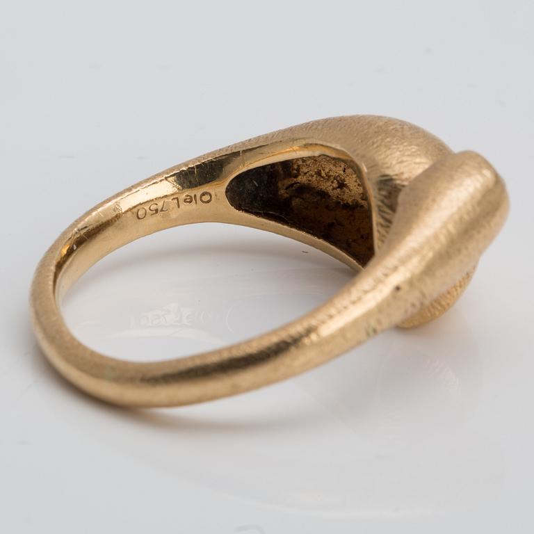 OLE LYNGGAARD COPENHAGEN, ring, 18K gold with ca 0.05 ct brilliant-cut diamond.
