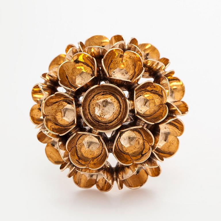 Liisa Vitali, sormus, "Kevät", 14K kultaa, Westerback, Helsinki 1973.