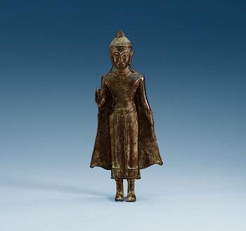 A bronze figure of Buddha, Thailand, 18th Century.