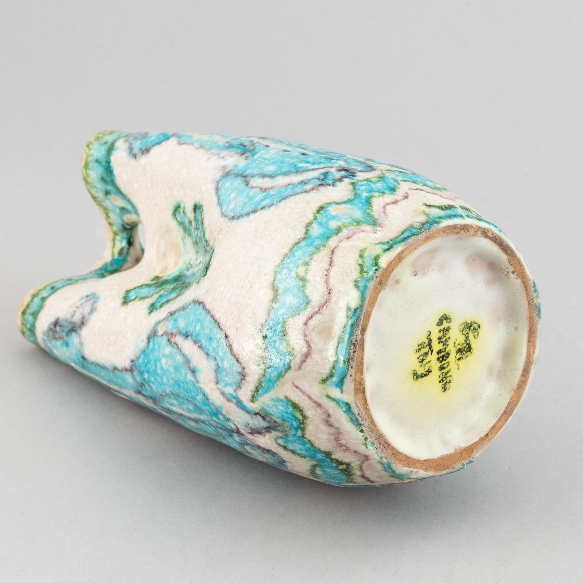 Guido Gambone, a stoneware vase / sculpture, Italy 1950's.