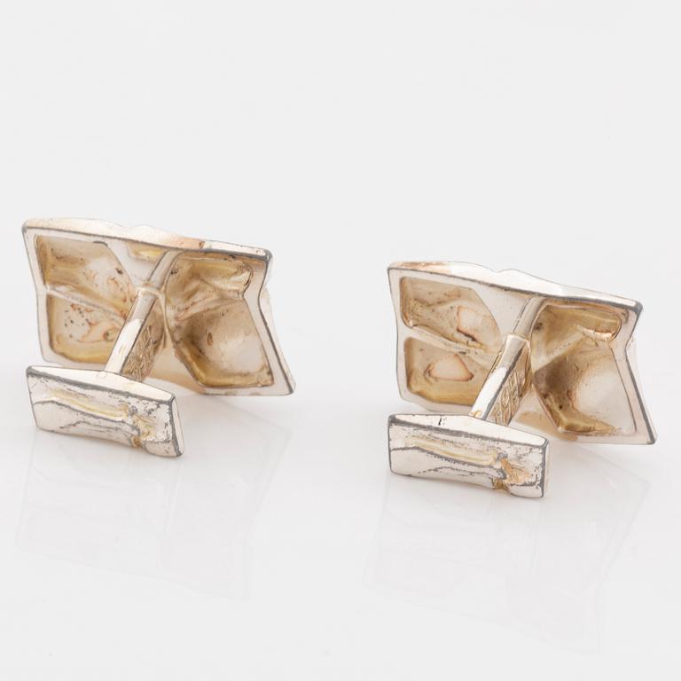 Björn Weckström, silver cufflinks, Lapponia 1974.