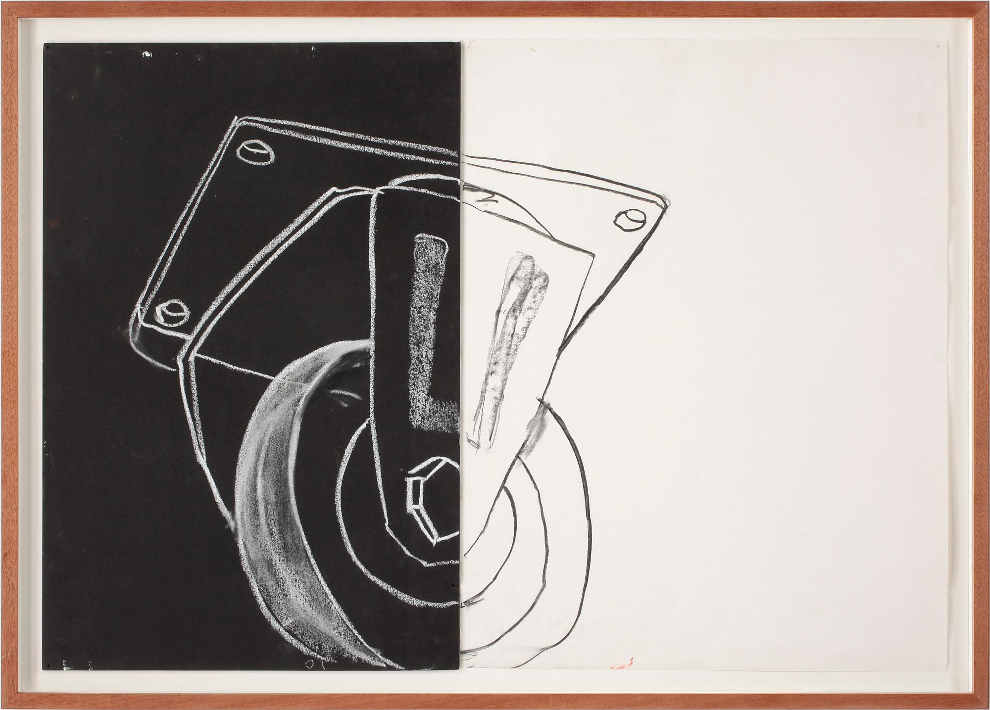 JARL INGVARSSON, kol och krita på kartong och papper, ej signerad.