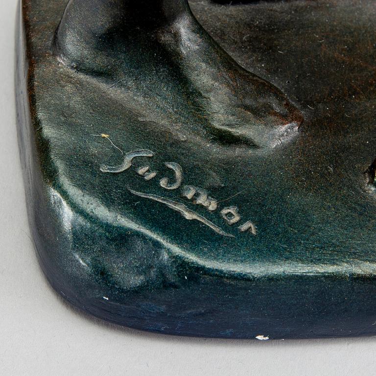 Gudmar Olovson, skulptur signerad patinerad konstmassa.