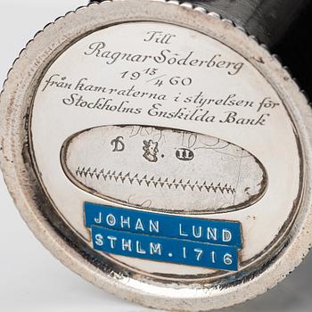 A Swedish early 18th century parcel-gilt silver beaker, mark of Johan Lund, Stockholm 1716.