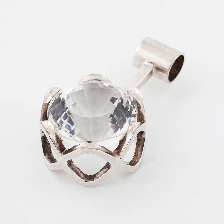 KARL-INGEMAR JOHANSSON, Göteborg, 1971, a faceted rock crystal pendant.