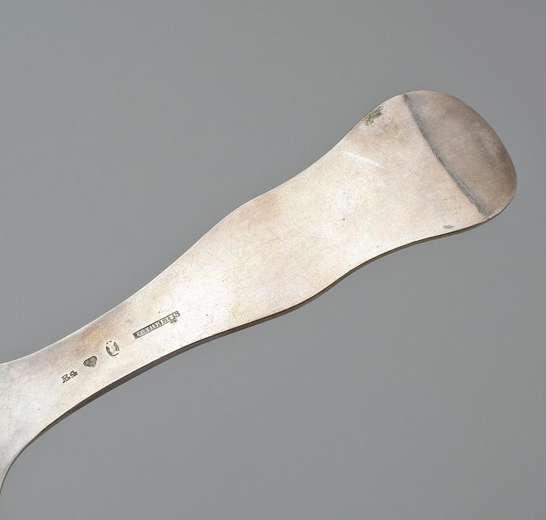 TÅRTSPADE, silver, Fredrik & Wilhelm Zethelius, Stockholm 1835. Vikt ca 132 gram.