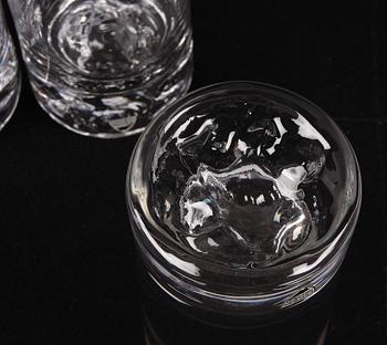 GROGGLAS, 8 st, "On the rocks", Martti Rytkönen, Orrefors, 2000-tal.