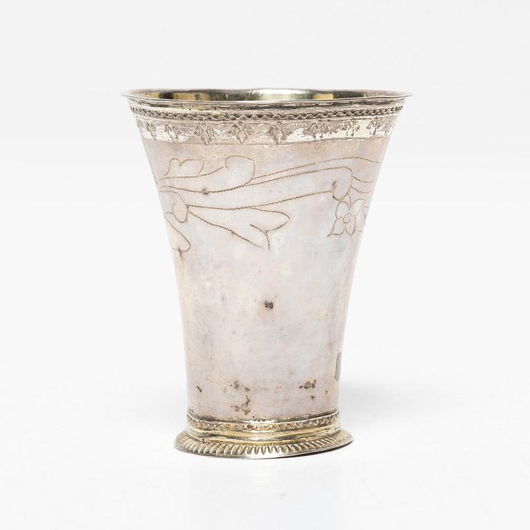 Bägare, silver, Bengt Björn, Västerås 1742.