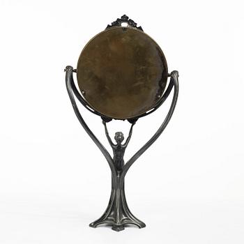 Württembergische Metallwarenfabrik (WMF), an Art Nouveau table mirror, early 20th century.