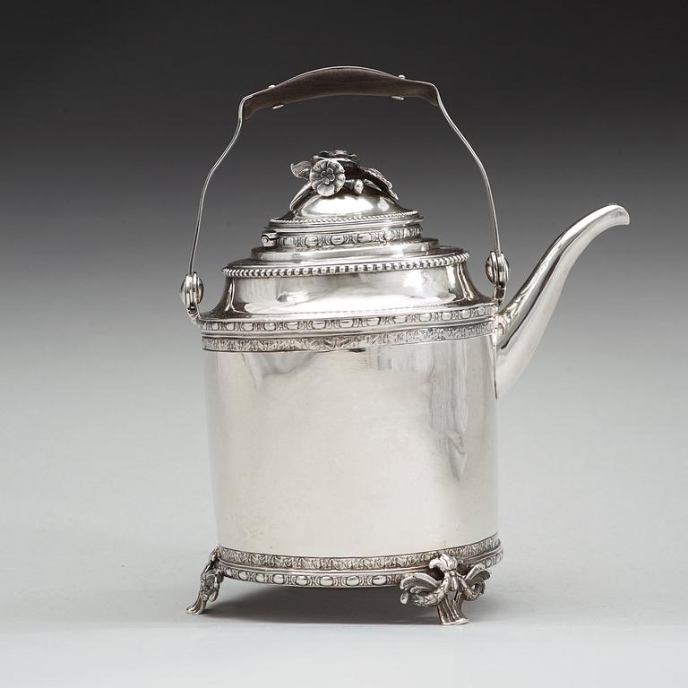 A Swedish 18th century silver tea-pot, mark of Lars Boye, Stockholm 1786.