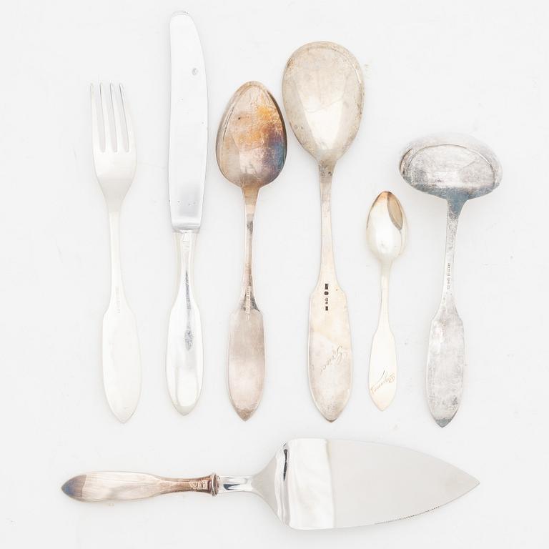 A silver cutlery set, models Finnmyrten/Tornedal, most with mark of Mema, Lidköping 1965-1975 (55 pieces).