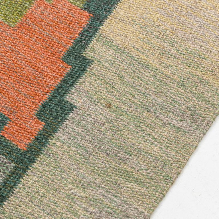 Judith Johansson, a carpet, "Pors" flat weave, approximately 290 x 199 cm, signed JJ.