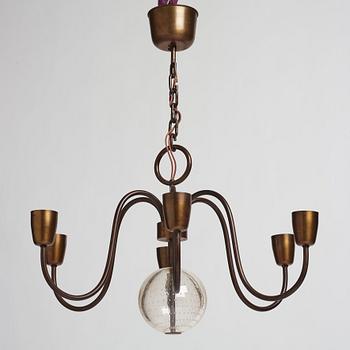 Hans Bergström, a chandelier, model "16", ateljé Lyktan, Sweden 1940s.