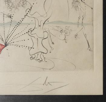 Salvador Dalí, coloured etching, signed and numbered, 120/145.