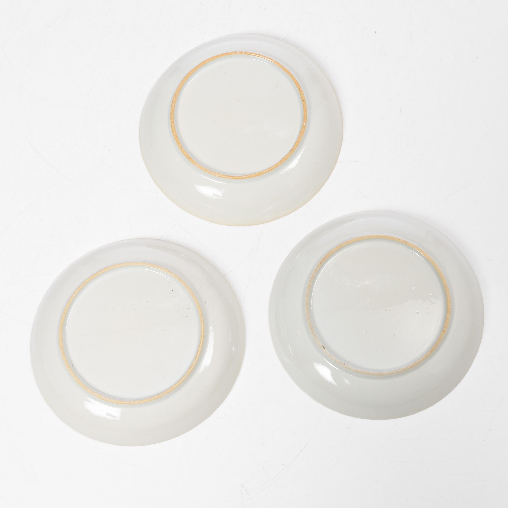 Koppar med fat, 8 st, porslin, Kina, Qianlong (1736-95).