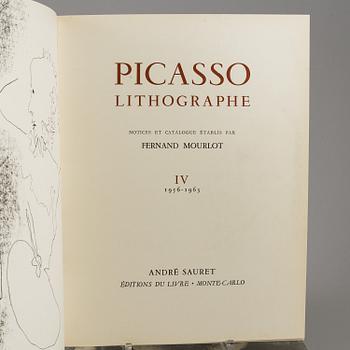 Five Pablo Picasso books, Georges Bloch, "Picasso", vol I-II and "Picasso Lithographe II-IV.