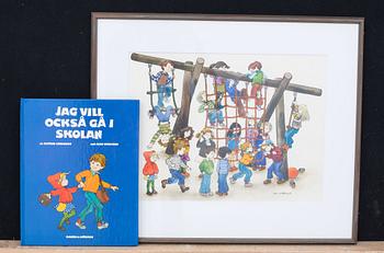 ILON WIKLAND, akvarell, signerad.