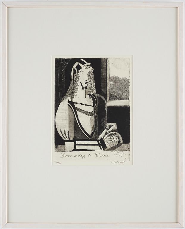 Philip von Schantz, etching, signed and numbered 10/20, dated 1955.