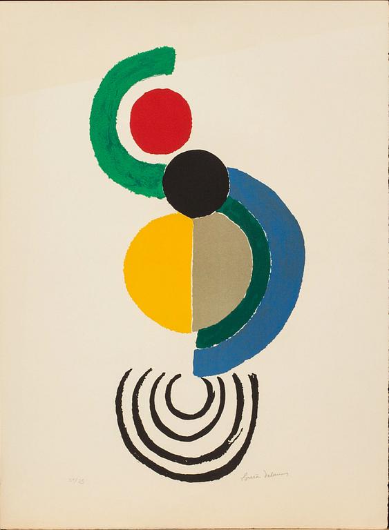 SONIA DELAUNAY, colour lithograph. 57/75 and signed.