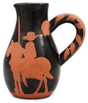 1225. A Pablo Picasso "Picador" faience jug, Madoura France, 1952.