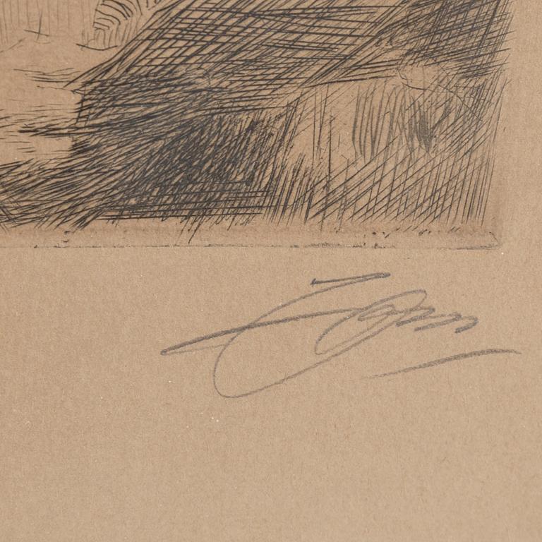 ANDERS ZORN, etsning, 1913, signerad med blyerts.