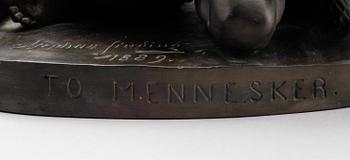 STEPHAN SINDING, efter, skulptur, basalt, signerad och daterad 1889, 1900-tal.