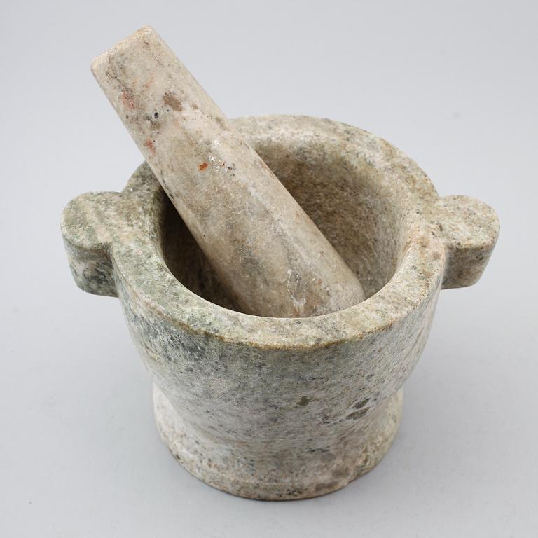 MORTEL MED STÖT, marmor, 1800-/1900-tal.
