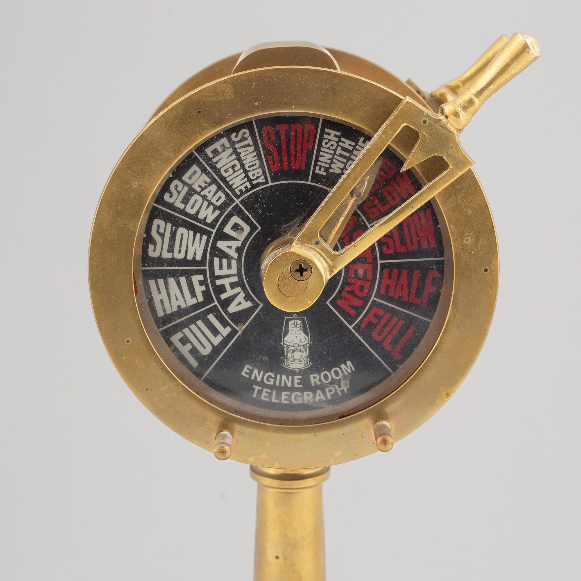 An engine order telegraph, 20th century.