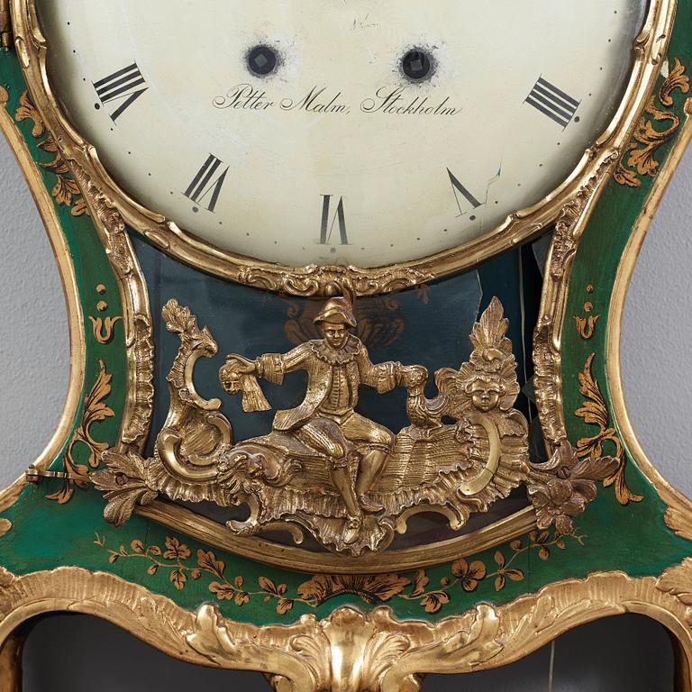 A Swedish Rococo 18th century bracket clock by P Malm, master 1766.