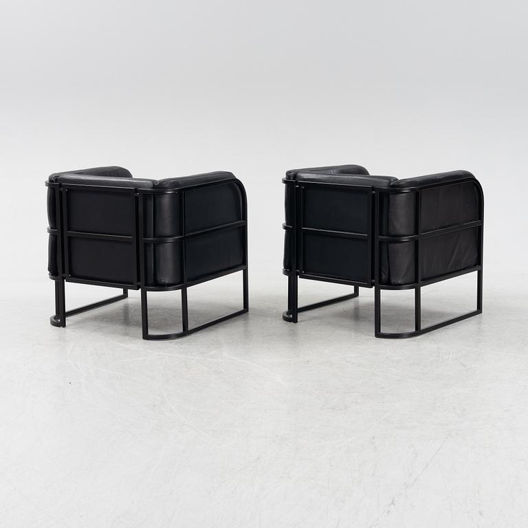 Jan Ekselius, fåtöljer, ett par, "MAX" ur Etcetera-serien, JOC, Vetlanda 1980-tal.