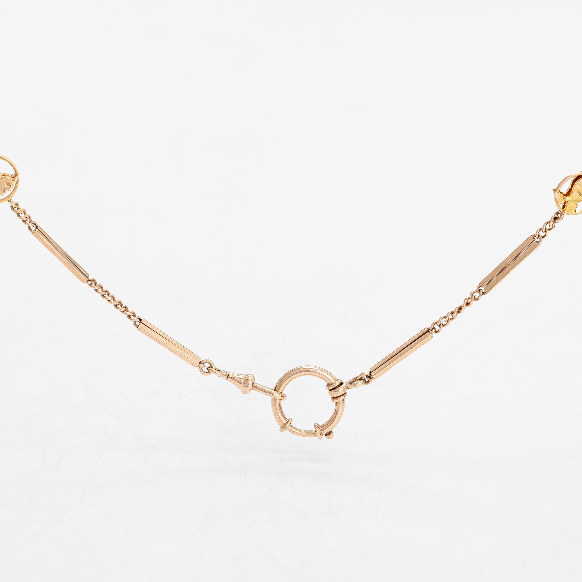 Klockkedja, 14K guld.