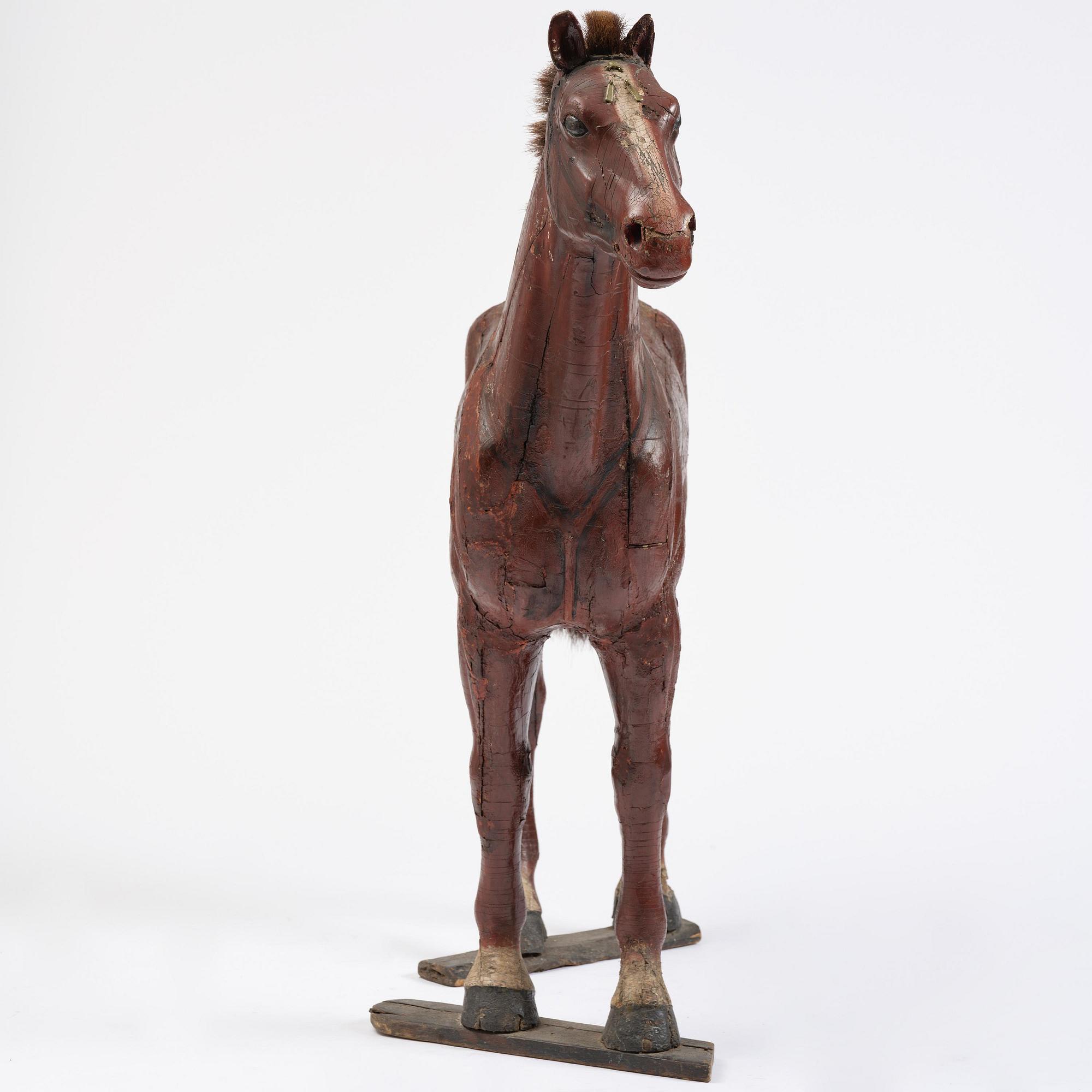 A presumably Russian model of a horse, 19th century.