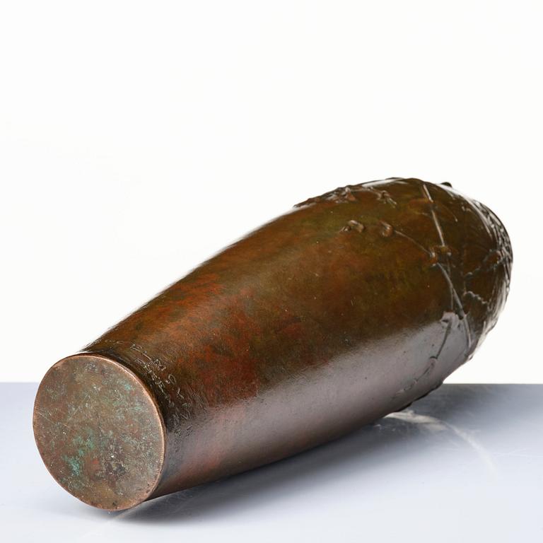 Hugo Elmqvist, a patinated bronze Art Nouveau vase, Florence, ca 1900.