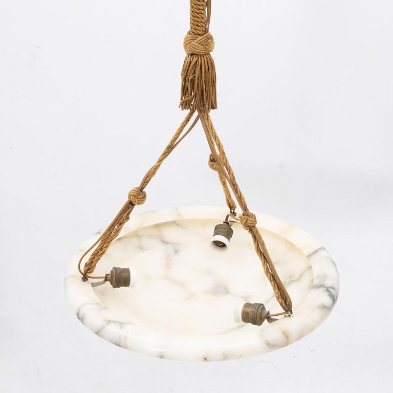 An alabaster ceiling lamp, 1920's/30's.