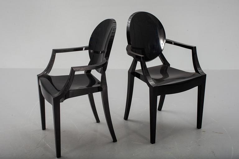 KARMSTOLAR, ett par, "Louis Ghost", Philippe Starck för Kartell.