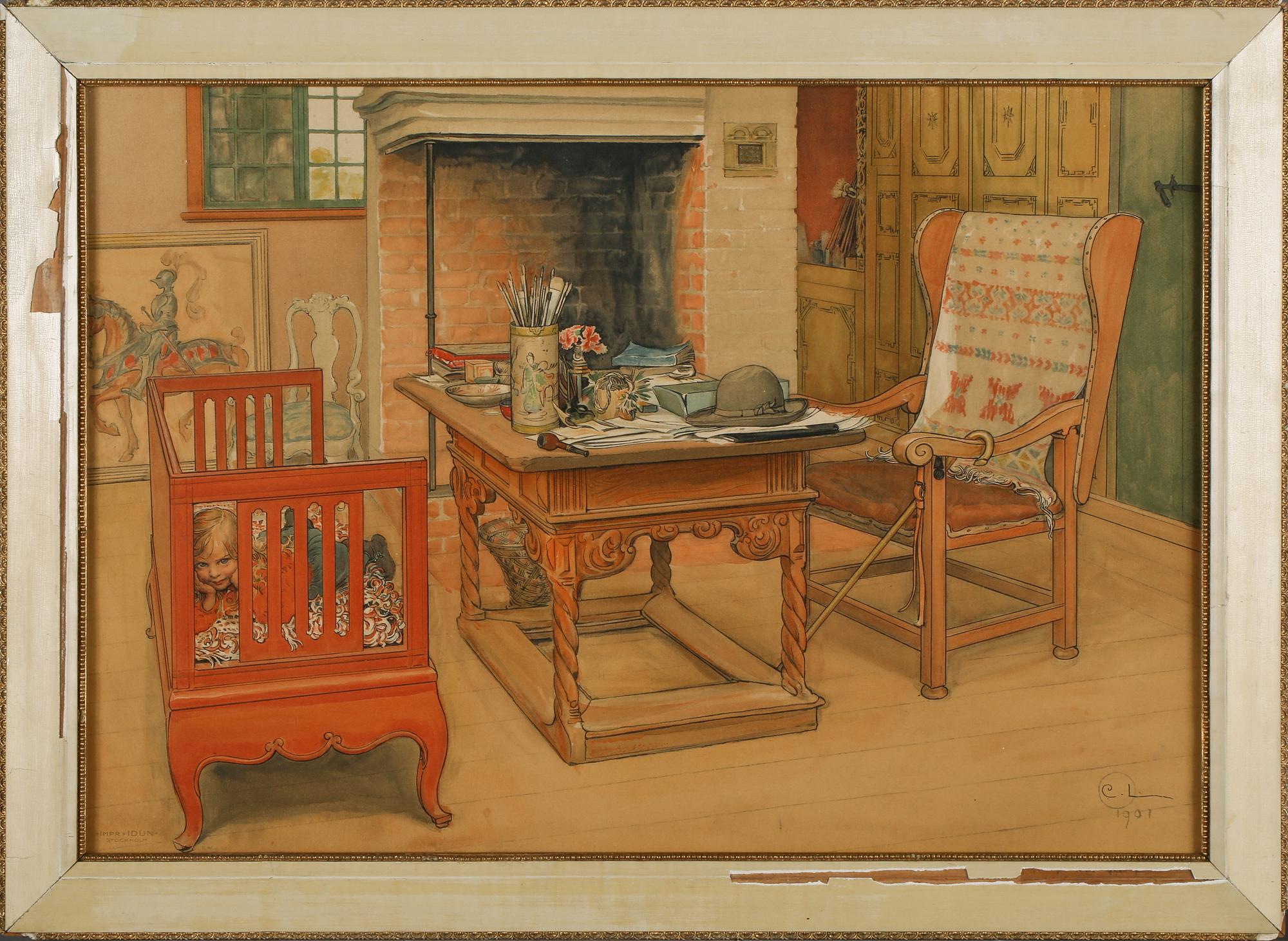 CARL LARSSON, efter, färglitografi, utgiven av Idun, Stockholm, signerad i trycket.