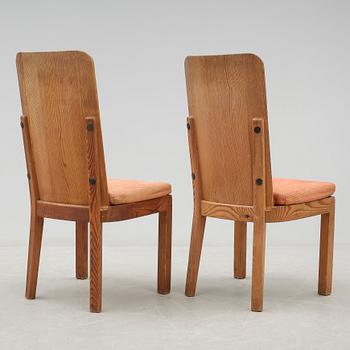 A pair of Axel Einar Hjorth 'Lovö' pine chairs, Nordiska Kompaniet, 1930's.