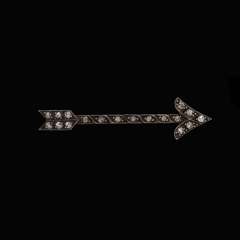 An antique cut diamond brooch.