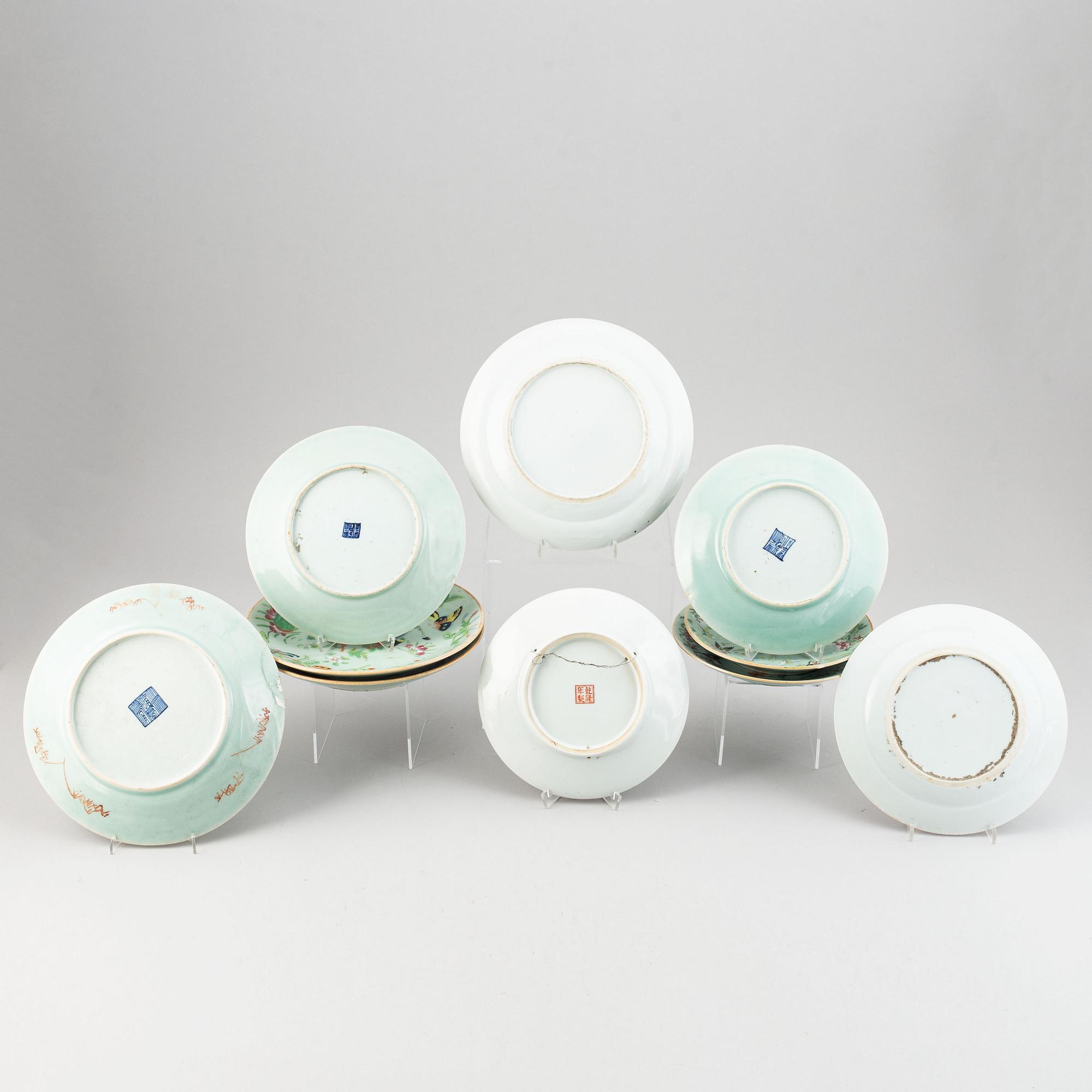 A set of 10 odd Chinese dishes, 20th Century.