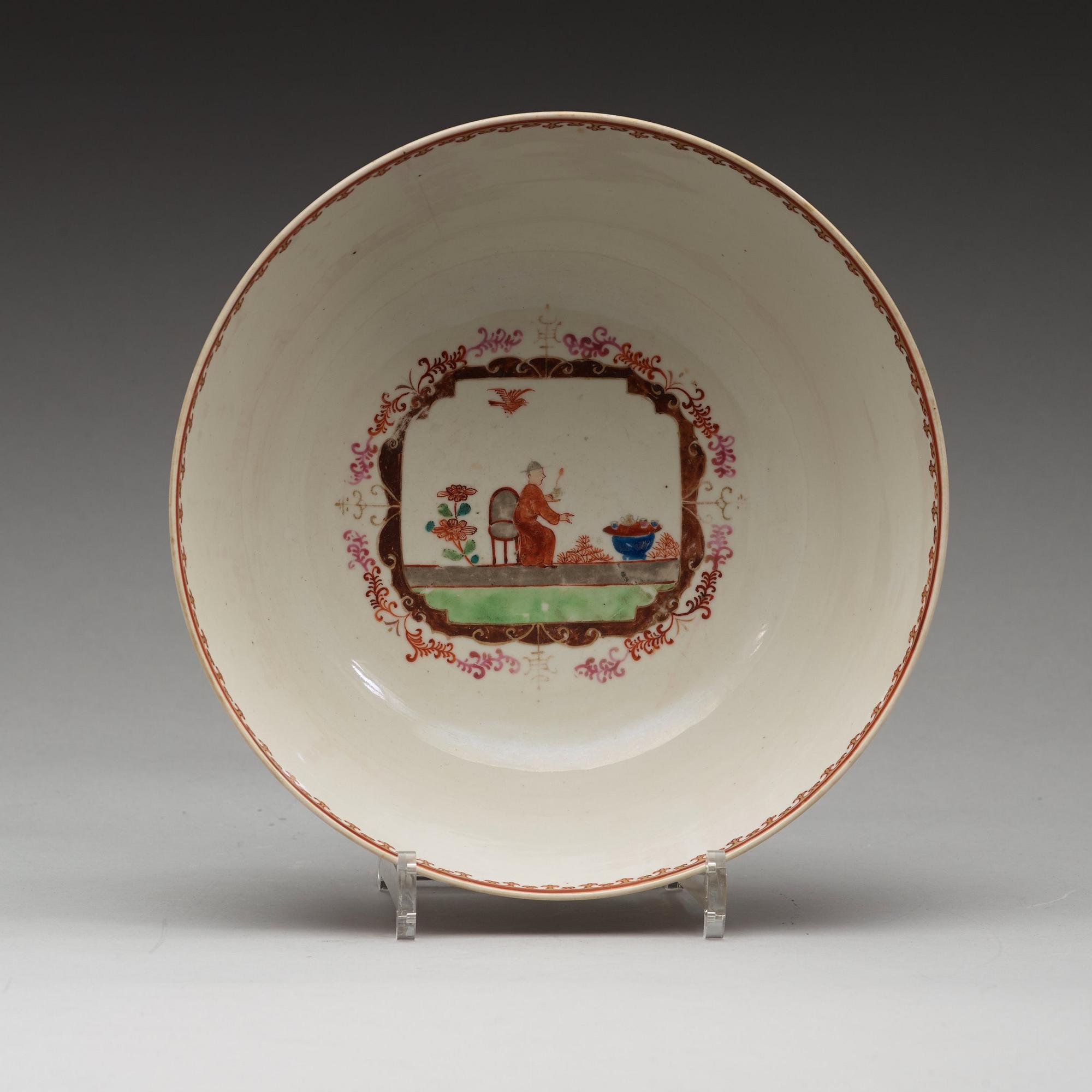 BÅLSKÅL, kompaniporslin. Qingdynastin, Qianlong (1736-1795).
