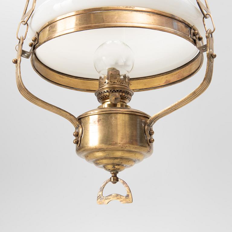 An Art Nouveau ceiling lamp, circa 1900.