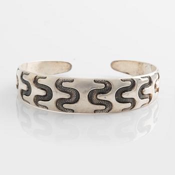 David Andersen, armring, ring samt örhängen, silver, Norge.